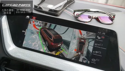 BMW118D 순정 모니터 터치제어와 조그연동이 가능한 순정답게 시공되는 3D플러스뷰 주차옵션. / 서울 서초, 반포, 강남