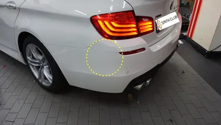 BMW 520d 측후방 충돌을 예방하는 측후방센서와  BMW전용 광각미러 작업으로 안전하게 주행하세요. / 서울 서초, 반포, 강남