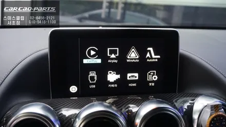 고화질 순정 모니터와 스마트폰 연동! 벤츠AMG GT 티맵, 카카오맵을 사용할 수 있는 카플레이 모듈 매립 시공. / 서울 서초, 반포, 강남