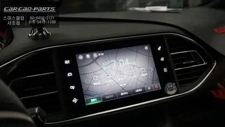 푸조308차량 아틀란3D맵이 탑재가된 M2C-200A카블릿 매립과 광각미러 시공. / 서울 서초, 반포, 강남