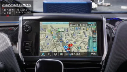 푸조2008차량 티맵, 카카오맵, 넷플릭스등 스마트폰처럼 사용할 수 있는 M2C-200A카블릿 매립 시공하기. / 서울 서초, 반포, 강남