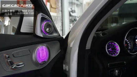 벤츠C200 W205차량 4D부메스터와 터빈 송풍구! 순정답게 시공되는 엠비언트라이트 실내 튜닝. / 서초구 서초동