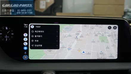 렉서스ES300h차량 순정 모니터에서 티맵, 카카오맵을 사용할 수 있는 카플레이 모듈 매립 시공. / 서울 서초, 반포, 강남