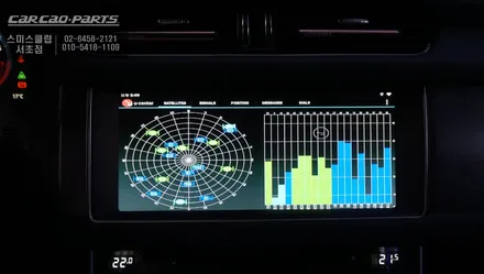 재규어XF차량 순정 모니터에서 스마트폰처럼 어플 구현이 가능한 안드로이드10 큐로이엑스 매립 시공. / 서울 서초, 반포, 강남