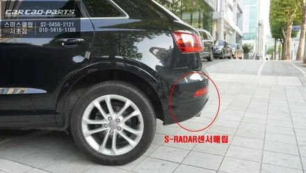 아우디Q3차량 순정모니터와 고화질 연동되는 카플레이 기능과 충돌예방에 도움이되는 측후방센서. / 서울 서초, 반포, 강남