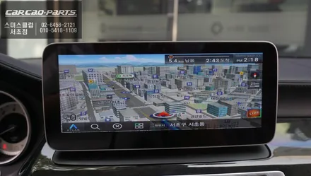 벤츠CLS350 구형 모니터 탈거후 큐디스Q-BIG10모니터와 큐로이엑스 안드로이드 셋탑 매립 시공. / 서울 서초, 반포, 강남