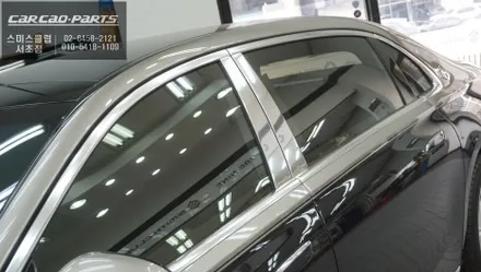 벤츠S580차량과 잘 어울리는 에멜라드 그린색상 플럭스 썬팅과 주차녹화를 위한 셀링크네오8+슬림 보조배터리 장착. / 서울 서초, 반포, 강남