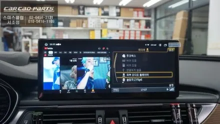아우디A6차량 12.3인치 안드로이드 모니터와 주변360도 장애물을 확인할 수 있는 3D어라운드뷰 그리고 측후방센서 안전옵션 튜닝. / 서초구 서초동