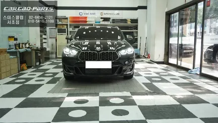 2022년식 BMW X2 후측방에서 오는 장애물을 감지하는 측후방센서 안전옵션 튜닝 작업. / 서울 서초, 반포, 강남