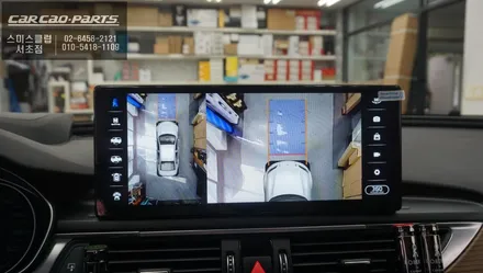 아우디A6차량 12.3인치 안드로이드 모니터와 주변360도 장애물을 확인할 수 있는 3D어라운드뷰 그리고 측후방센서 안전옵션 튜닝. / 서초구 서초동