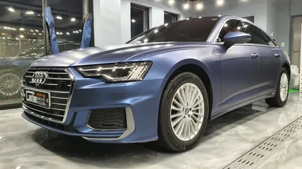 아우디 A6 45TFSI 무광 트렌톤 블루 전체랩핑 / 수원시 영통구 하동