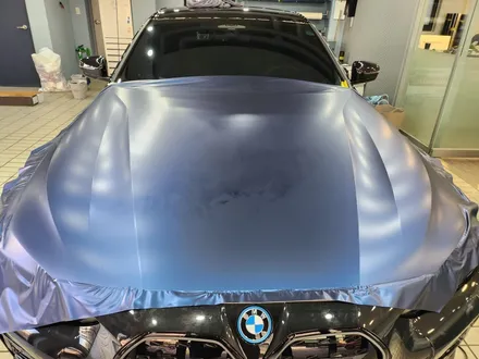 수원 랩핑 / BMW i4 무광 트렌톤블루 전체 랩핑! / 수원시 영통구 하동