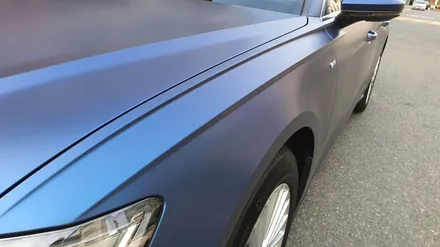 아우디 A6 45TFSI 무광 트렌톤 블루 전체랩핑 / 수원시 영통구 하동