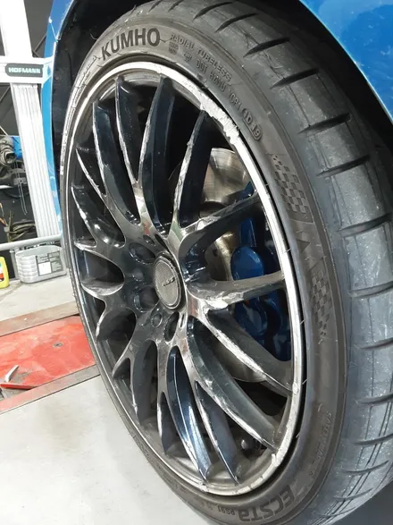 [첨단타이어] BMW 3시리즈 레이즈휠(RAYS) 정품 19인치 휠용접+휠복원 작업후기 / 전주