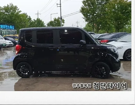 [첨단타이어] 국내 최초 경차 레이 캠핑카 로디(LODY) 14인치 깡통휠->15인치 인치업(스파크블랙유광휠+타이어 조합 교체)전주휠타이어,전주휠복원,정읍익산김제휠복원,대전광주휠 / 전주