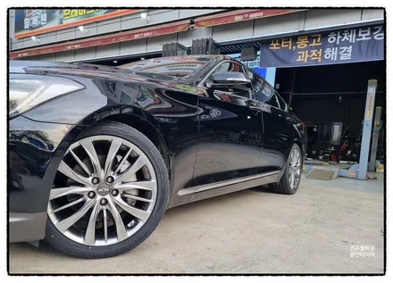 [전주 휠복원 첨단타이어] 제네시스 G330 18인치->19인치 인치업(제네시스 G80 순정복원휠+2454019 2753519 금호타이어 솔루스 TA51조합)익산김제군산휠복원 / 전주