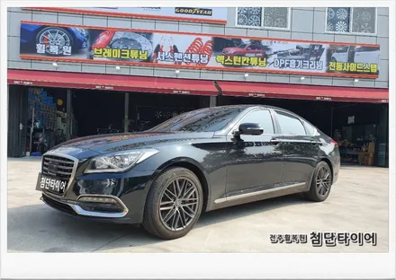 [첨단타이어]제네시스 G80 18인치 순정컷팅휠-> G70 18인치 커스팀휠복원-전주휠복원,정읍익산김제군산휠복원,대전휠광주휠,충북충남휠,전주튜닝,중고휠,브레이크튜닝,중고휠타이어 / 전주