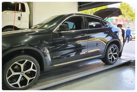 [전주휠복원 첨단타이어] BMW X6 19인치 순정휠-> 20인치 인치업(블랙폴리쉬컷팅휠+중고타이어조합)커스텀휠복원!- / 전주