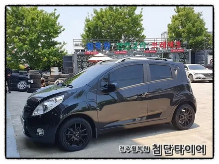 [전주휠복원 첨단타이어] 스파크 14인치 깡통휠->15인치 인치업!(디센트 매트블랙 경차전용 사제휠) / 전주