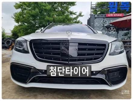 [전주 휠복원 첨단타이어] 벤츠S63 amg 순정휠->블랙유광휠복원+앞그릴블랙도색 =블랙패키지/레드캘리퍼전용우레탄도색+ 타이어 2454020 피넬리 P ZERO All Season / 전주
