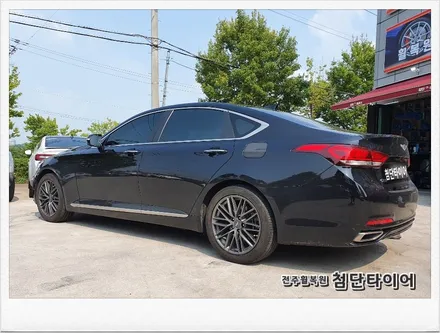 [첨단타이어]제네시스 G80 18인치 순정컷팅휠-> G70 18인치 커스팀휠복원-전주휠복원,정읍익산김제군산휠복원,대전휠광주휠,충북충남휠,전주튜닝,중고휠,브레이크튜닝,중고휠타이어 / 전주