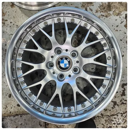 [전주 휠복원 첨단타이어]올드카 BMW 525i E34 16인치 BMW750Li 고스트크롬휠  -> 17인치 인치업 정품 BBS 림폴리쉬 휠복원 장착후기!군산휠복원,김제휠복원 / 전주