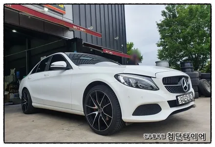 [전주휠복원 첨단타이어] 벤츠C200 17인치 순정휠->19인치 인치신품 / 전주