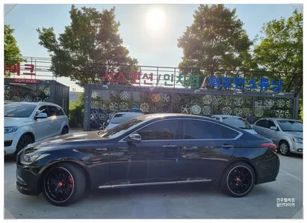 [전주 휠복원 첨단타이어] 제네시스DH 순정19인치휠->캘리퍼전용우레탄도색(레드)+ / 전주