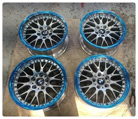 [전주 휠복원 첨단타이어]올드카 BMW 525i E34 16인치 BMW750Li 고스트크롬휠  -> 17인치 인치업 정품 BBS 림폴리쉬 휠복원 장착후기!군산휠복원,김제휠복원 / 전주