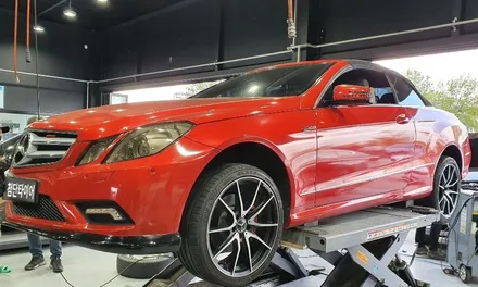 [첨단타이어]벤츠 E350 AMG 컨버터블 18인치->19인치 인치업!(신품휠+중고타이어전주휠복원,정읍휠복원 익산휠복원, 김제휠복원, 군산휠복원,남원휠,광주대전목포충남충북휠복원 / 전주