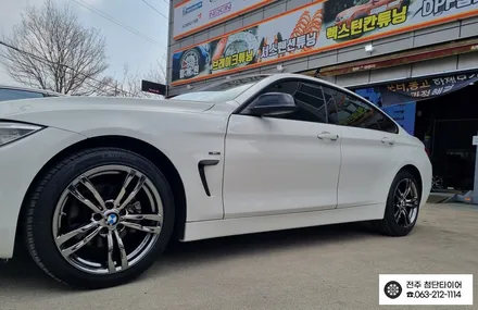 [전주김제 휠복원 첨단타이어]BMW420d 순정18인치 컷팅휠->BMW 441M 순정18인치 블랙스퍼터링복원휠+ 2254518 라우텐타이어!광주대전휠복원 군산휠복원,충남충북휠복원 / 전주