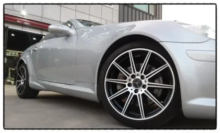 [첨단타이어] 벤츠SLK350 컨버터블 AMG 18인치 도장휠-> 다이아몬드컷팅휠로 교체!! / 전주