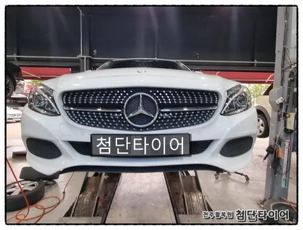 [전주휠복원 첨단타이어] 벤츠C200 17인치 순정휠->19인치 인치신품 / 전주