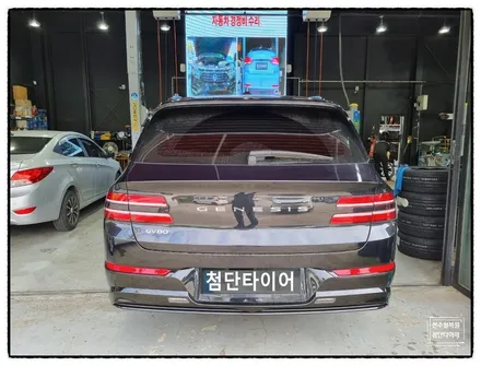 [전주휠복원 첨단타이어] 제네시스 GV80 블랙팩키지 (앞그릴블랙도색+순정 22인치 블랙유광휠복원)+우레탄전용캘리퍼도색(레드)정읍휠,익산김제군산휠,순창남원휠복원,대전휠광주휠복원 / 전주