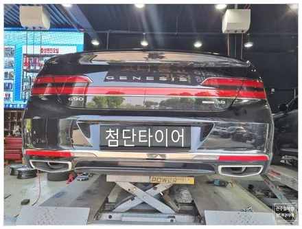 [전주 휠복원 첨단타이어]현대 제네시스 G90 순정19인치 휠복원+중고타이어 교체- / 전주