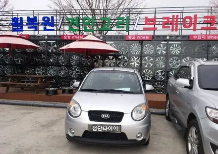 [첨단타이어]모닝 순정14인치 백화현상으로 올뉴모닝 복원휠로 교체!! / 전주
