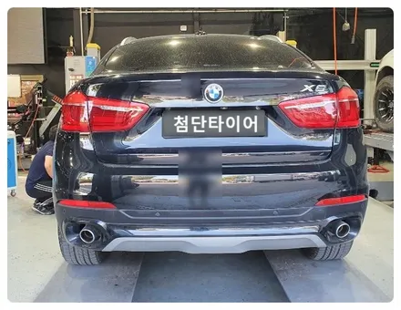 [전주휠복원 첨단타이어] BMW X6 19인치 순정휠-> 20인치 인치업(블랙폴리쉬컷팅휠+중고타이어조합)커스텀휠복원!- / 전주