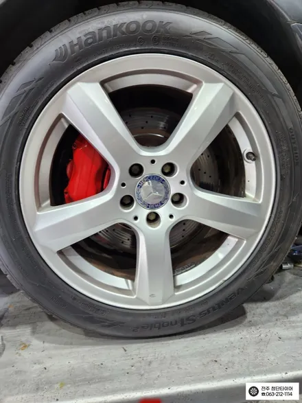 [전주김제 휠복원 첨단타이어] 벤츠5500 S350 AMG 화이트 스퍼터링크롬 복원휠 + 275/40R19 라우펜 타이어 휠타이어 튜닝 광주대전휠복원 군산휠복원,충남충북휠복원 / 전주