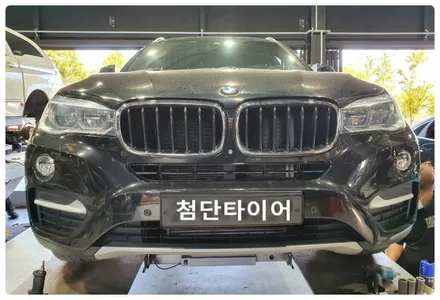 [전주휠복원 첨단타이어] BMW X6 19인치 순정휠-> 20인치 인치업(블랙폴리쉬컷팅휠+중고타이어조합)커스텀휠복원!- / 전주