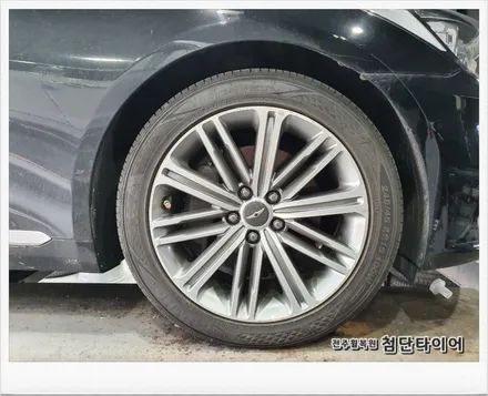 [첨단타이어]제네시스 G80 18인치 순정컷팅휠-> G70 18인치 커스팀휠복원-전주휠복원,정읍익산김제군산휠복원,대전휠광주휠,충북충남휠,전주튜닝,중고휠,브레이크튜닝,중고휠타이어 / 전주