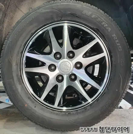 [전주휠복원 첨단타이어] 그랜드카니발 순정17인치 도장휠->블랙폴리쉬 다이아몬드컷팅 복원휠 교체! / 전주