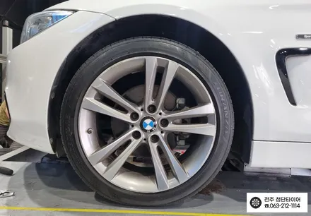 [전주김제 휠복원 첨단타이어]BMW420d 순정18인치 컷팅휠->BMW 441M 순정18인치 블랙스퍼터링복원휠+ 2254518 라우텐타이어!광주대전휠복원 군산휠복원,충남충북휠복원 / 전주