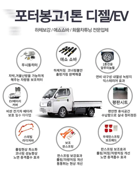[전주김제 휠복원 첨단타이어] 봉고 1톤 EV 우레탄스프링 보조패드+ 보조 판 스프링(헬퍼스프링) 장착 하체보강튜닝 차체처짐 개선+판스프링보강+하체보강-군산김제익산휠복원, 대전광주 / 전주