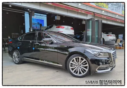 [전주휠복원 첨단타이어] 제네시스G80 순정19인치 고스트크롬휠복원/휠수리/휠스크래치/휠도색- / 전주