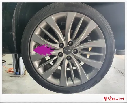 [첨단타이어]제네시스G80 순정19인치 복원휠 +새타이어 245/40R19 컨티넨탈 ProContact RX 교체!전주휠타이어,전주휠복원,정읍익산군산김제휠복원,대전휠복원,광주휠 / 전주