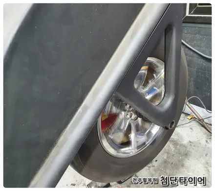 [전주휠복원 첨단타이어] 기아 모하비 18인치 순정도장휠 ->모하비 크롬중고휠교체 / 전주