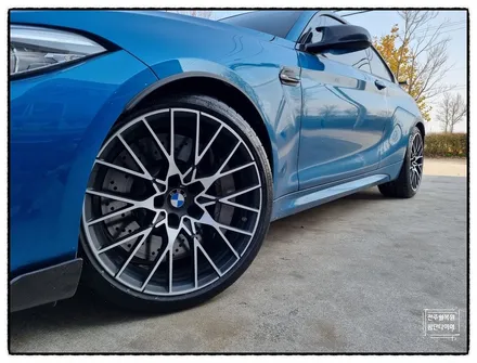 [전주 휠복원 첨단타이어]BMW M2 컴페티션 순정19인치->커스텀휠복원(무광블랙폴리쉬+다이아몬드컷팅/미쉐린PILOT SPORT CUP 2 파일럿스포츠컵 2 장착)군산김제익산휠복원 / 전주