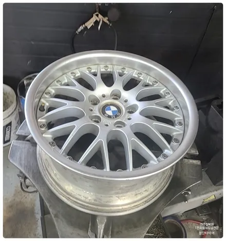 [전주 휠복원 첨단타이어]올드카 BMW 525i E34 16인치 BMW750Li 고스트크롬휠  -> 17인치 인치업 정품 BBS 림폴리쉬 휠복원 장착후기!군산휠복원,김제휠복원 / 전주