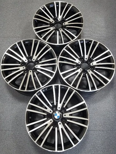 [첨단타이어] BMW 320d 17인치순정휠->520d 블랙유광컷팅휠로 교체 작업후기!! / 전주