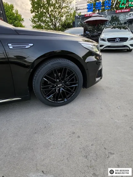 [전주김제 휠복원 첨단타이어] K5 17인치 순정휠->G70 순정 18인치 복원휠 블랙유광 도색 225/45R18라우펜타이어 인치업 휠도색 튜닝 군산김제익산휠복원, 대전광주휠 / 전주
